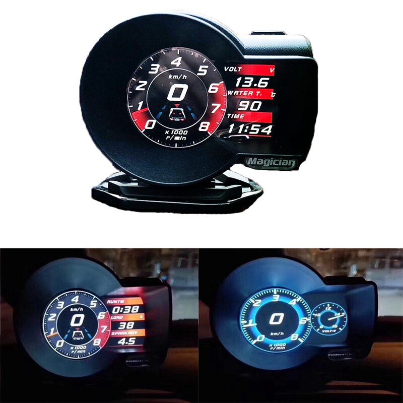 OBD Head Up Display Multifunction Car Digital Boost Gauge Voltage Speed Meter Water Temp Alarm Auto Diagnostic Tool: Default Title