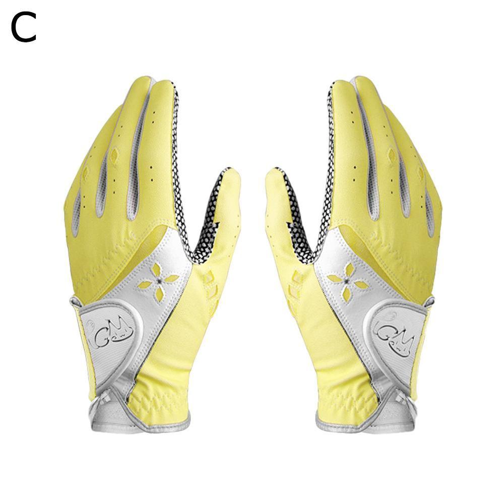 1 Pair Golf Women's Gloves Left Hand and Right Hand Non-slip Golf Gloves Ladies Breathable Outdoor Sports Gloves: C / M