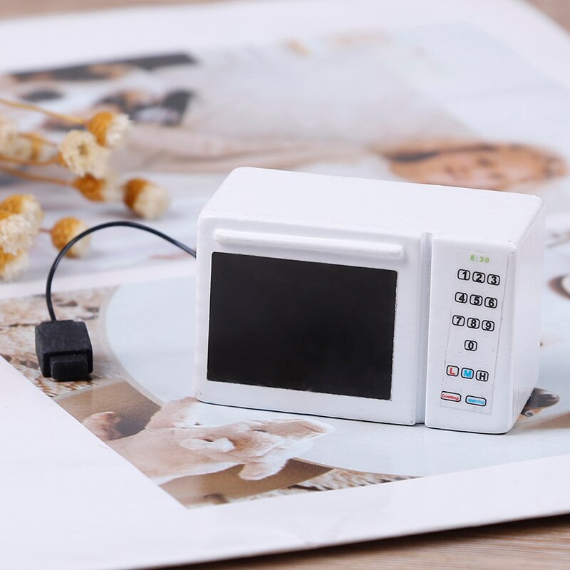 1/12 przybory kuchenne zestaw garnków dla miniaturowy domek dla lalek domu akcesoria kuchenne Model (kuchenka mikrofalowa)