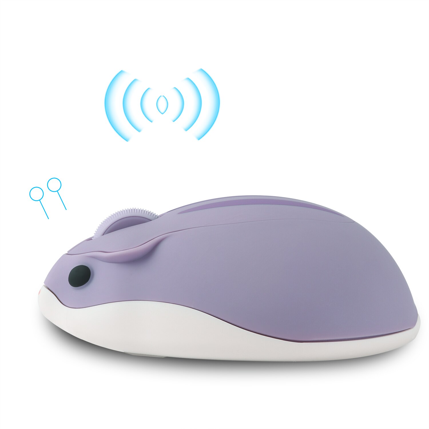 2.4G Wireless Mouse Hamster Cartoon Ergonomic 1200DPI 3D Optical Gaming With Mouse Pad Kids For PC Laptop: purple