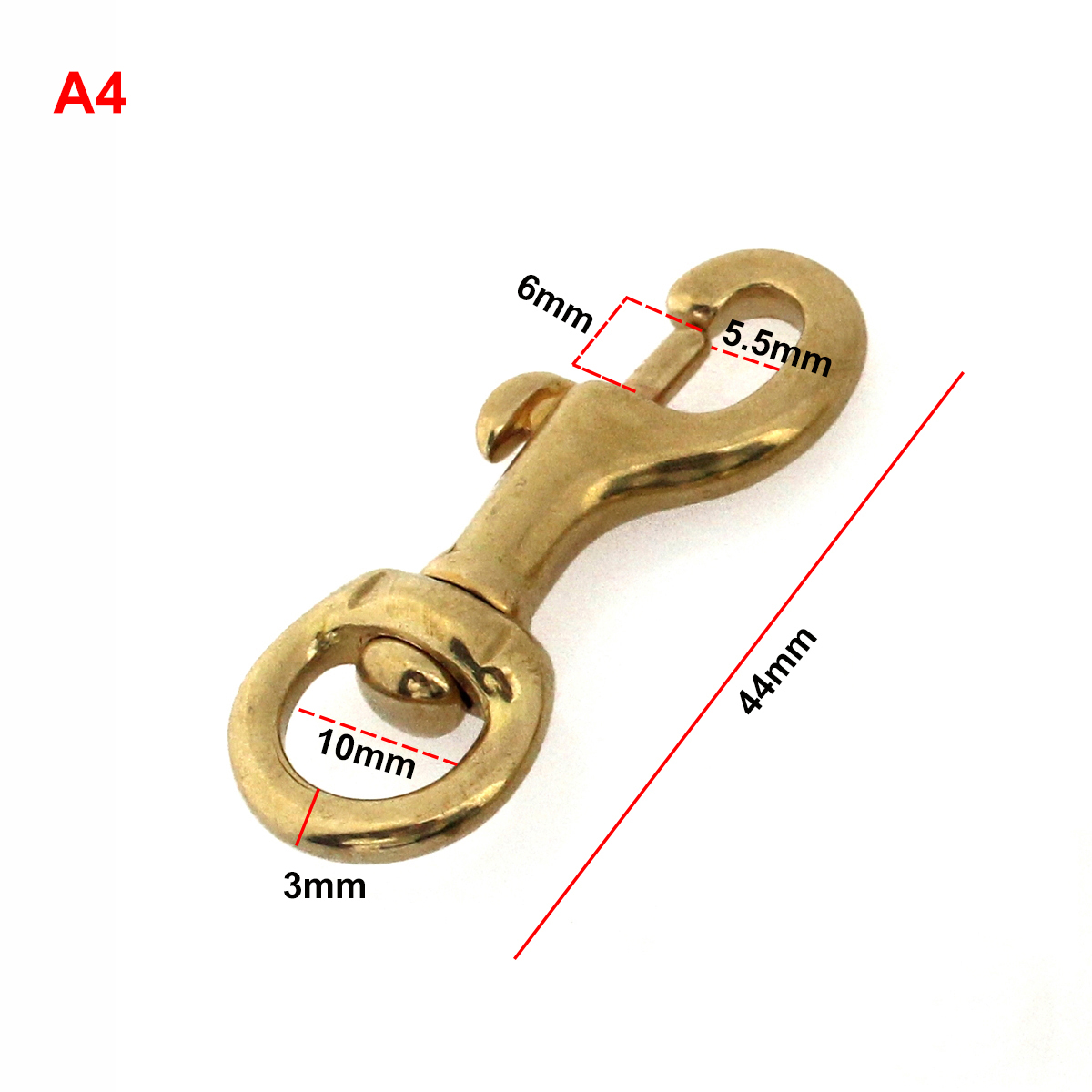 Solid Brass Trigger Swivel Eye Bolt Snap Hook For webbing Leather Craft Bag Strap Belt Hook Clasp Pet Dog Leash Clip: 4