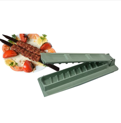 Single Row Kebab Maker Bbq Meat Skewer Machine Kebab Press Maker Reusable Plastic Bbq Skewer Maker Kebab Preparation BBQ Too: green