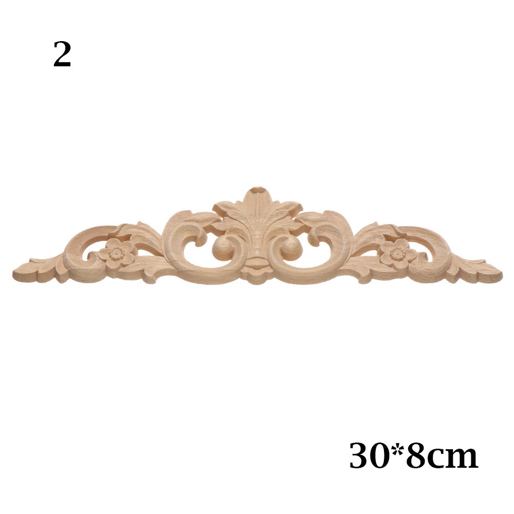 Multi-styles Unique Furniture Parts Rubber Natural Floral Wood Carved Corner Appliques Frame Wall Door Decoration Crafts: 2
