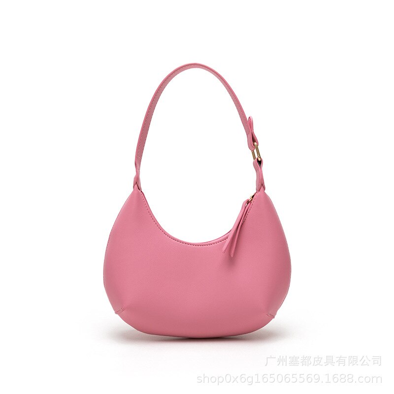 2021 New Trendy Spring Y2k Stereo irregolare ascella Baguette borsa da donna moda semplice trasporto a mano pendolarismo carino PU Jerry: pink