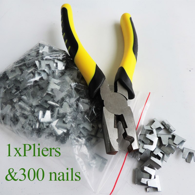 Cages Clamp Rabbit Pet Wire Cage Clamp Cat Dog Chicken Cage Pliers Poultry Cages Installation Farm clamping tool: 1xPliers and 300nail
