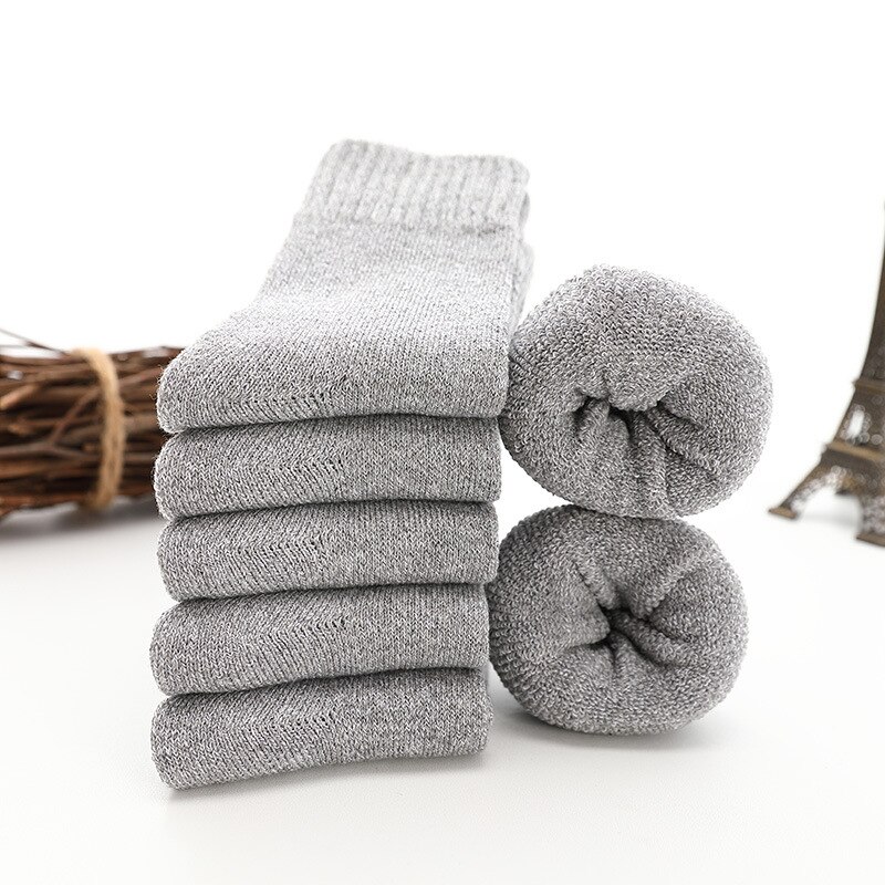 S010 Brand 5pcs/ pack navy blue grey brown Casual Breathable winter warm Male Socks men's Cotton Socks: light grey 5 pcs