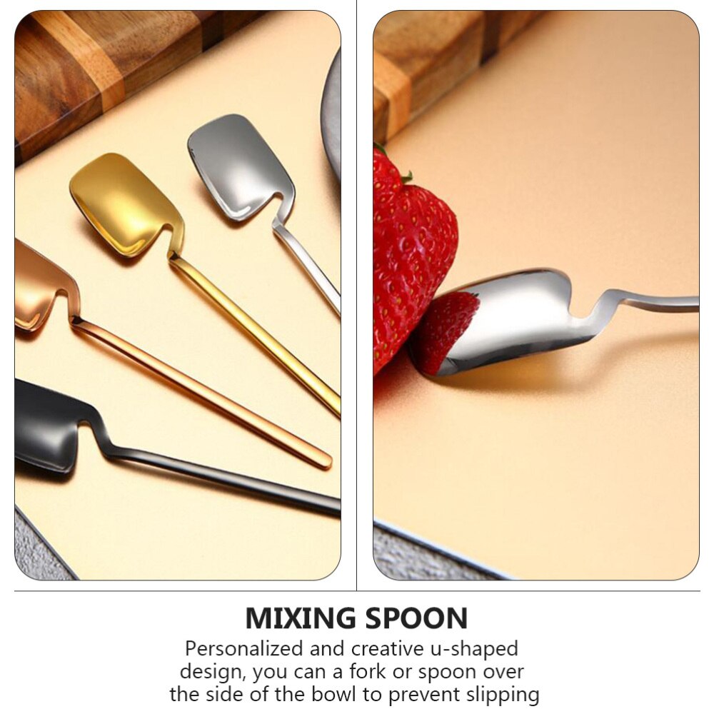 8 sztuk ze stali nierdzewnej widelce deserowe łyżki robić mieszania kawy (różne kolory)