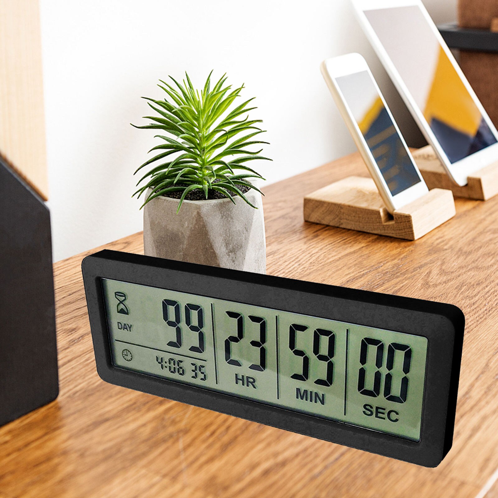 Digital 999 Days Timer Timer Clock LCD Large Screen Count Down Days Timer for Examination Project Deadline Kitchen