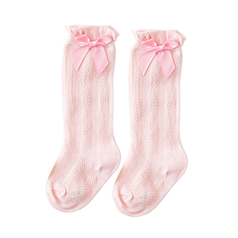 10 paia arco bambini scarpe lunghe calzini bambini ragazze ginocchio alto balletto Dancewear roba per bambini all&#39;ingrosso: Colore rosa / M 12-24M