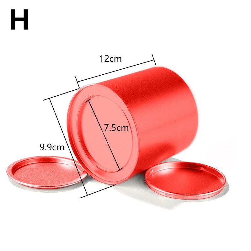 Empty Cylinder Tin Box Metal Tin Jars Iron Tea Box Candy Storage Boxes Bins Biscuit Container Candy Chocolate Organizer: H
