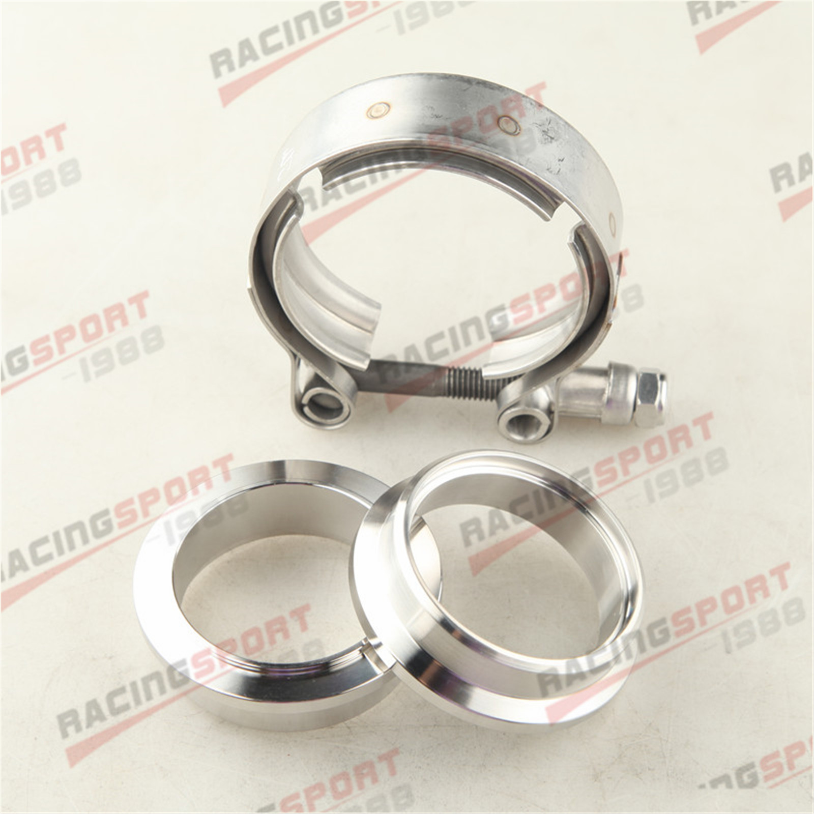 2" Inch SS V Band Clamp &amp;CNC Mild Steel Self Aligning Male/Female Flange Kit