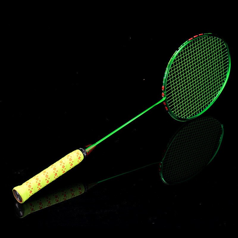 4U 82g Ultralight Full Carbon Badminton Racket Racquet Plating Process 22-32LBS Sport Competition Badminton Rackets: Green