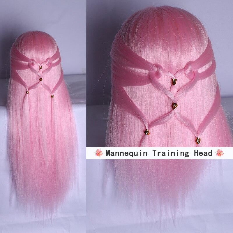 Lvhan 65cm hårstyling mannequin hoved hår langt hår frisure frisør træningsdukke kvindelige mannequiner med paryk