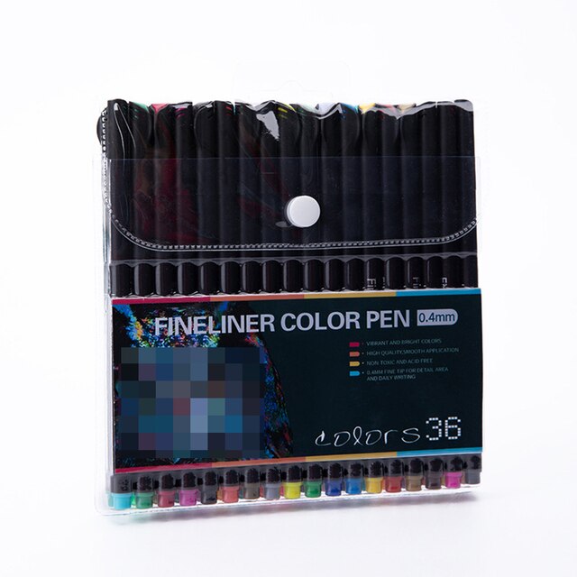 0.4mm Hook Line Pen Large Capacity Sketching Pen For Student Drawing Art Writing Comic Sketch Pen School Supplies: 36-15.5x16x1.8cm