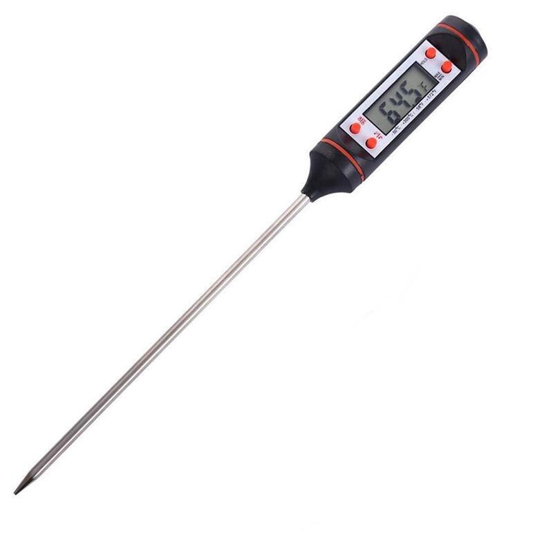 Kitchen Oil Thermometer Needle Food Thermometer Instant Read Meat Temperature Meter Tester With Probe For Candle Making Wax: black