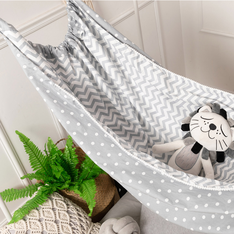 Cartoon Baby Children Hammock Swing Rocking Chair Indoor Outdoor Hanging Basket Babys Kids Home Hammocks Swings Decoration: Grey Wave