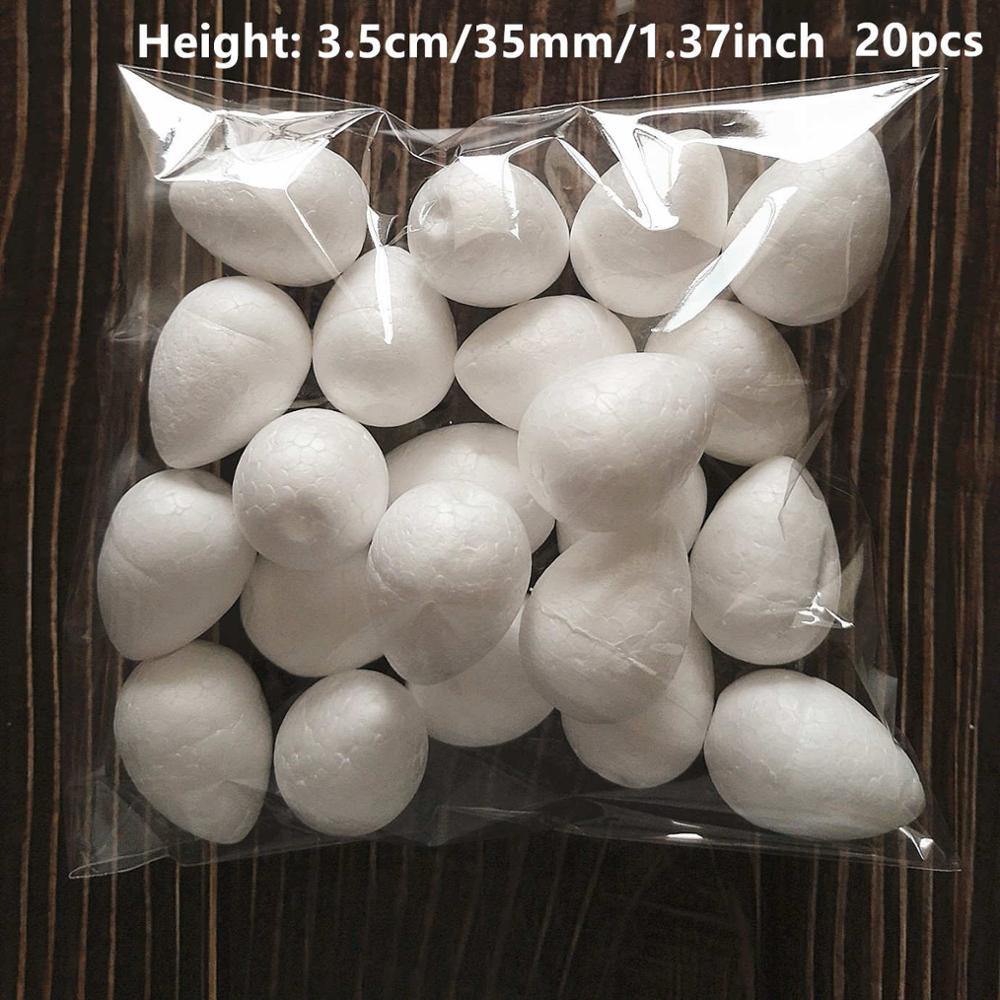 2/2.5/3/4/4.5/5.5cm 10-80pcs Water Modeling Shaped Styrofoam Foam Crafts Flower Heart DIY Handmade White Foam Rose Buds: Height 3.5cm 20pcs