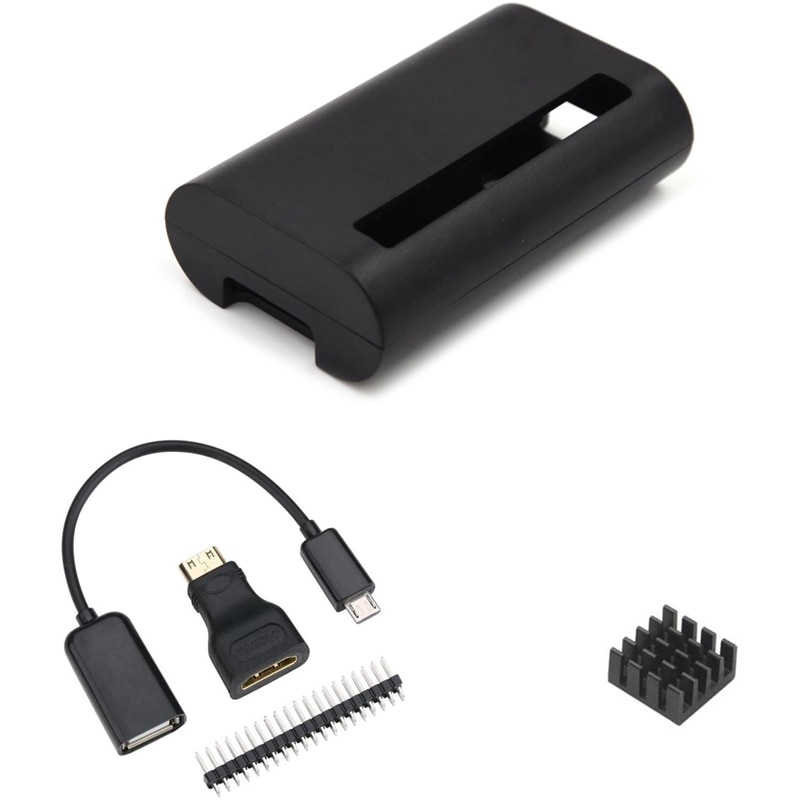 for Raspberry Pi Zero Case with Heat Sink and 3 in 1 Adapter Kit Compatible with Raspberry Pi Zero W: Default Title