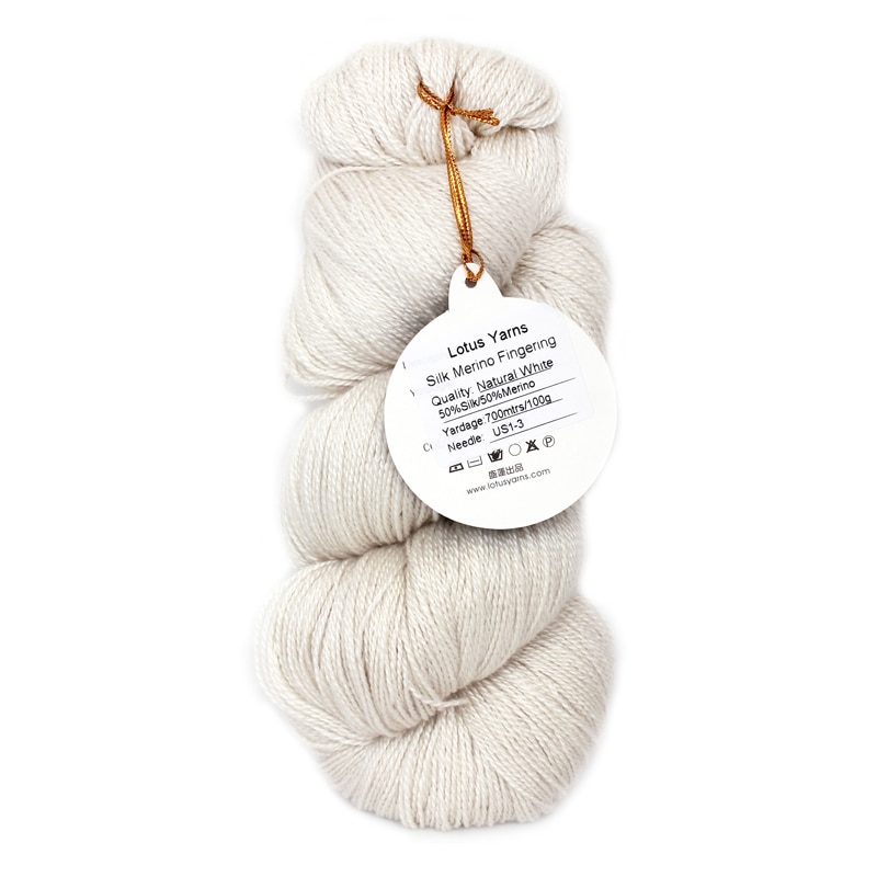 100g Silk Merino Yarn Fingering DK Weight Hand Knitting Crochet Undyed DIY Natural White Soft