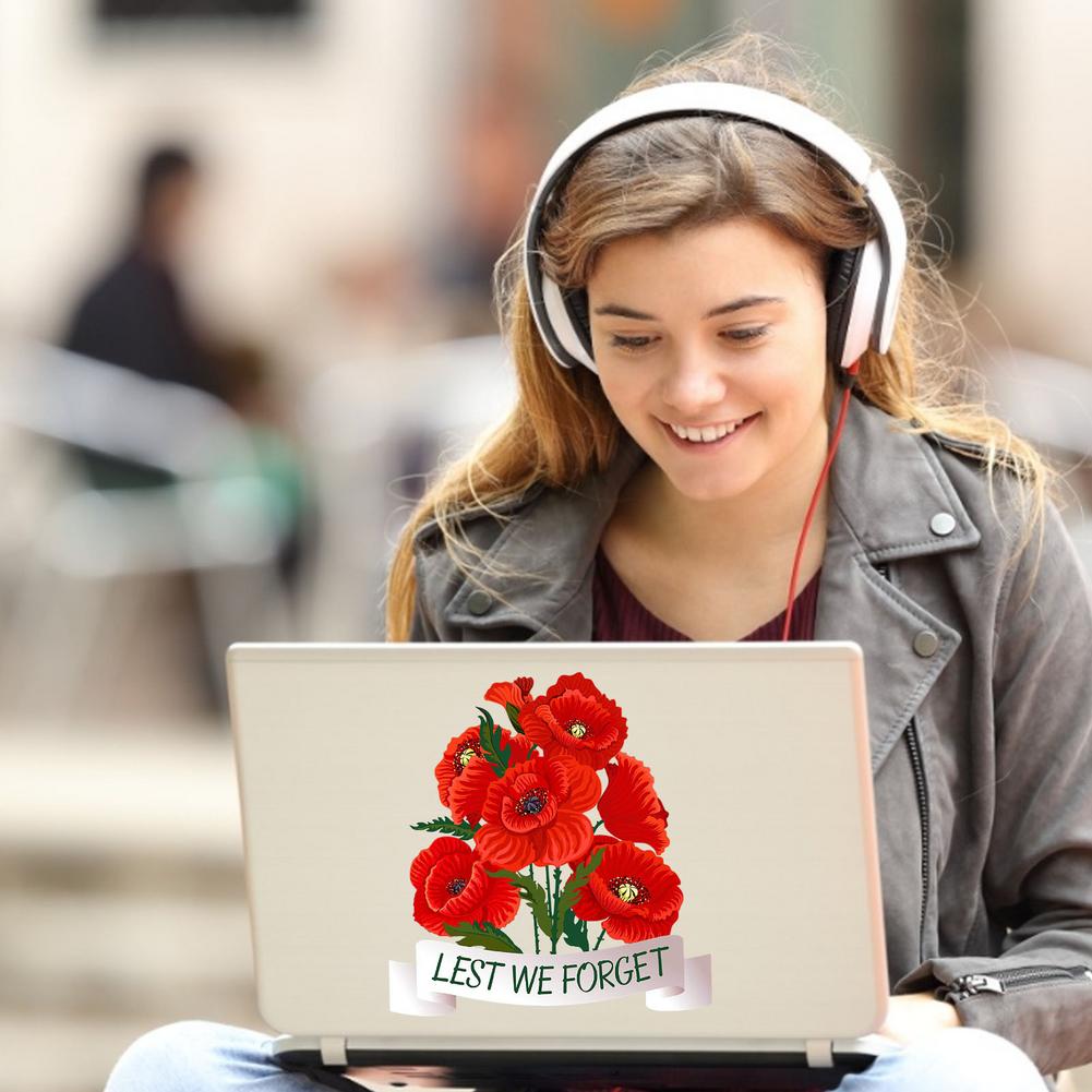 Poppy Flower Sticker Red Poppy Flower Wall Stickers Art Decal Mural Decor Home Office DIY Walls Doors Windows Decoration Newest