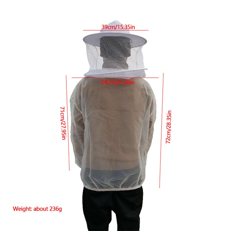 Professionelle Imker Jacke transparent Ultra-Dünne Leichte Atmungsaktive Bienenzucht Schutz Anzug Ausrügestochen mit Mit Kapuze Vei: Ursprünglich Titel