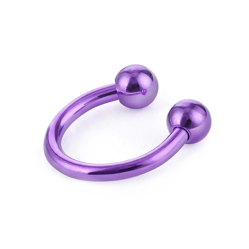 1pc 1.2mm 16G Circulaire Horseshoe Piercing Multipurpose Neusgat Nose Ring Lip Piercing Rvs Pircing Nariz Body sieraden: Purple Color