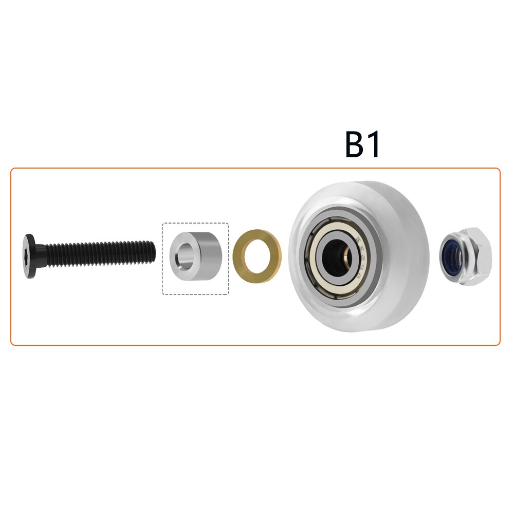 1Set 3D Printer RepRap CNC Strong Solid V wheel Kit for Openbuilds V-Slot rail,OX CNC, solid wheel Linear Extrusion: B1