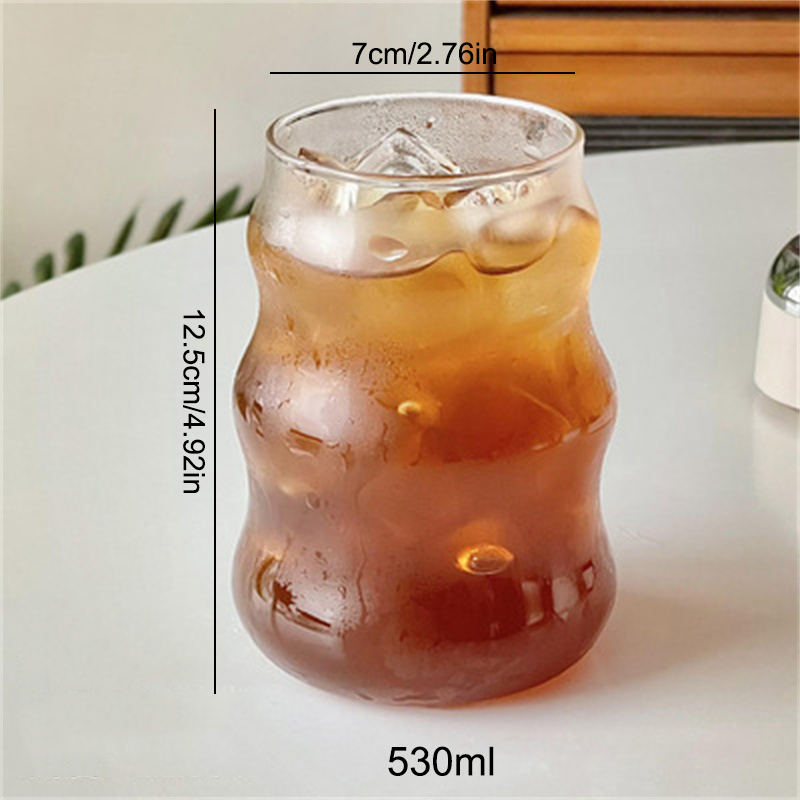 Taza de cristal Ins creativa, vaso resistente al calor, té transparente, jugo, leche, café, vasos de agua para el hogar, vasos de cóctel y cerveza: Rojo