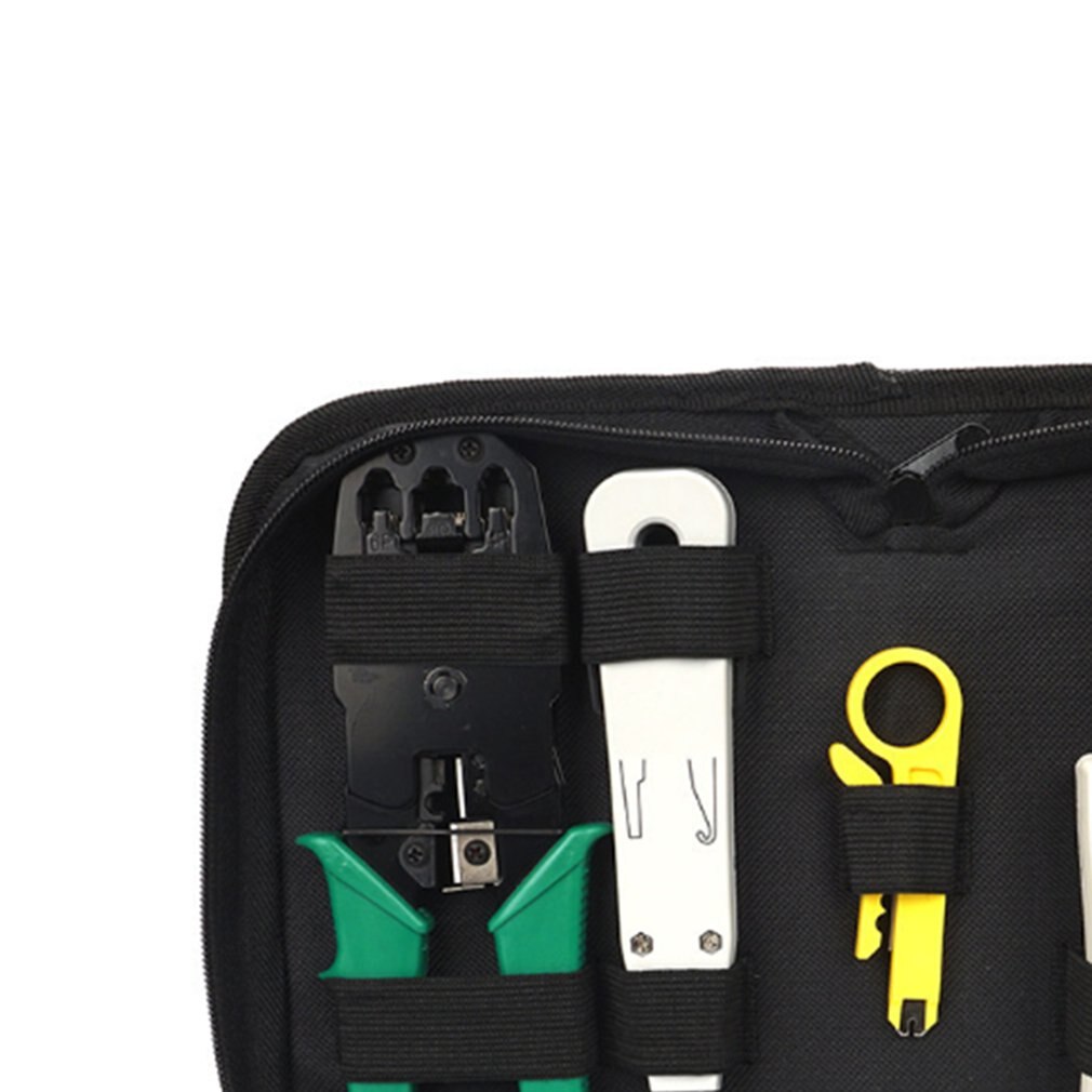8pcs/Set Computer Network Repair Tool Kit LAN Cable Tester Wire Cutter Screwdriver Pliers Crimping Maintenance Tool Set Bag