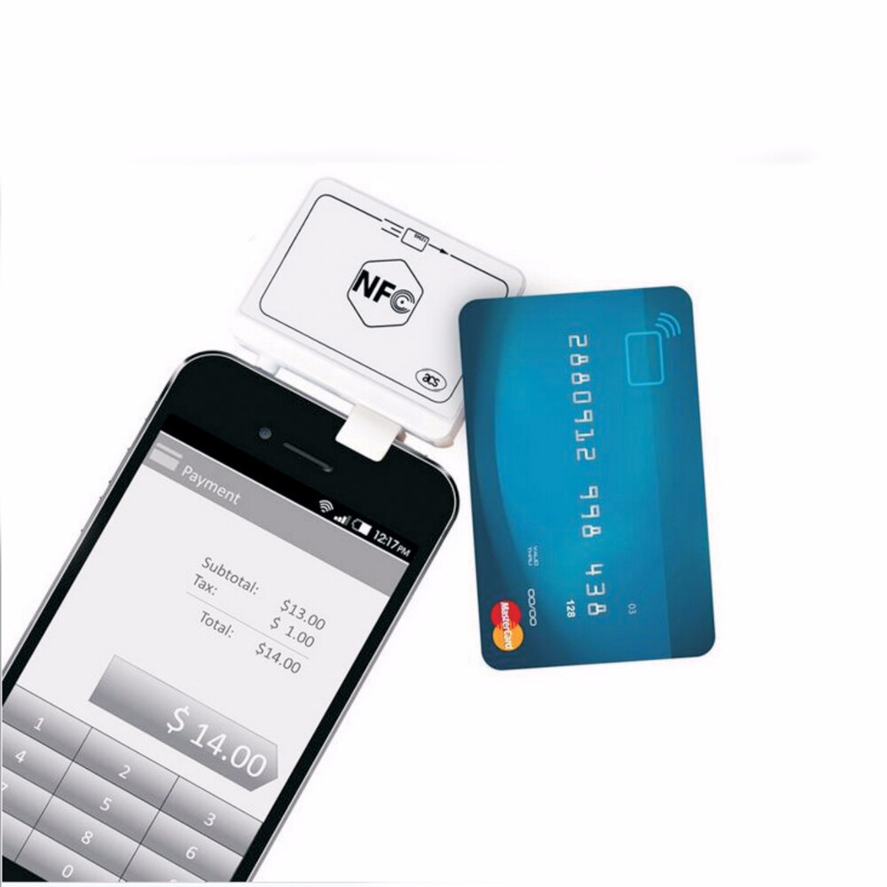 Acr 35 nfc mobilemate kortläsare untuk ponsel algoritma och dukpt kunci system +engelska sdk