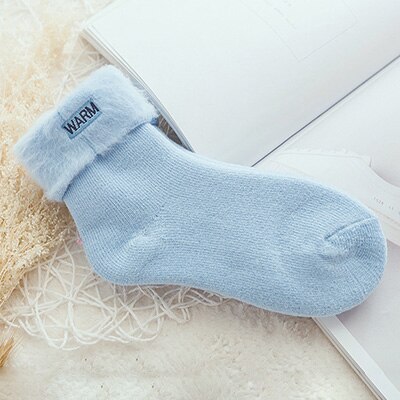 Chaussettes thermiques pour femmes, épaisses, chaudes, mignonnes, douces, duveteuses, neige, en coton, en cachemire, noires et blanches: 7