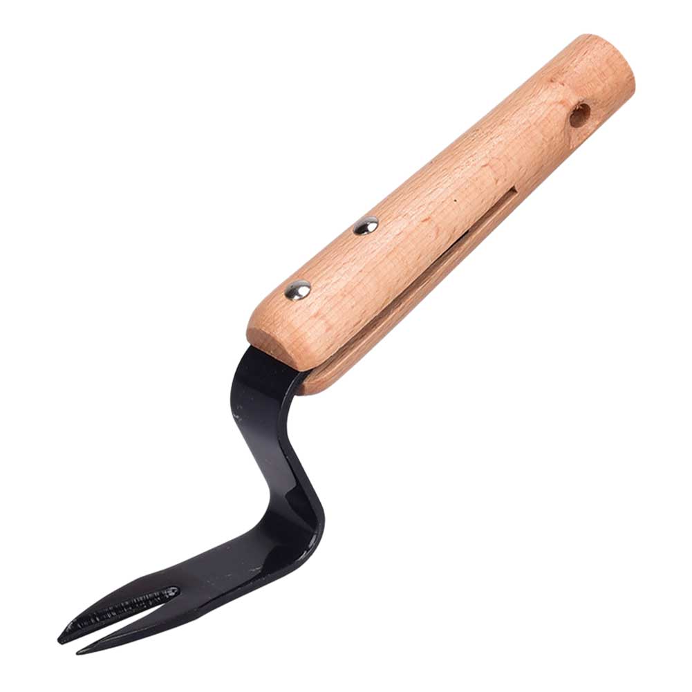 Portable Lawn Forked Head Grass Puller Digging Ergonomic Farmland Gardening Tool Non Slip Courtyard Manual Weeder Wooden Handle