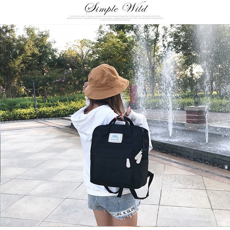 Simple Wild Lady Backpack College Campus Backpack Computer Bag Travel Pink Backpack