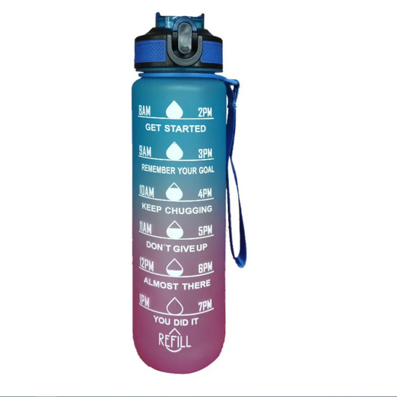 1 Liter Water Bottle Motivational Sport Water Bottle Leakproof Drinking Bottles Outdoor Travel Gym Fitness Jugs For Kitchen: WHITE