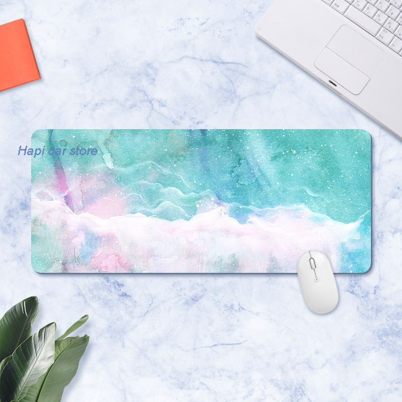 Large Marble Desk Pad Mouse Pad Gamer Waterproof Kawaii Desk Mat Computer Keyboard Table Decoration Cover Gaming Player Mice Mat: 300x800x2mm 7