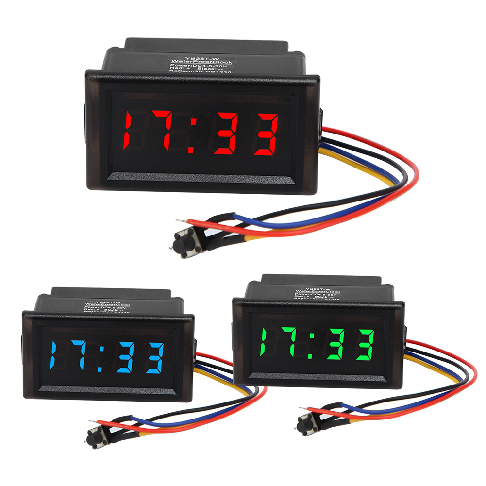 Auto digitale klok klok LED digitale display klok DC4.5-30V waterdicht stofdicht auto auto elektronische klok LED digitaal display