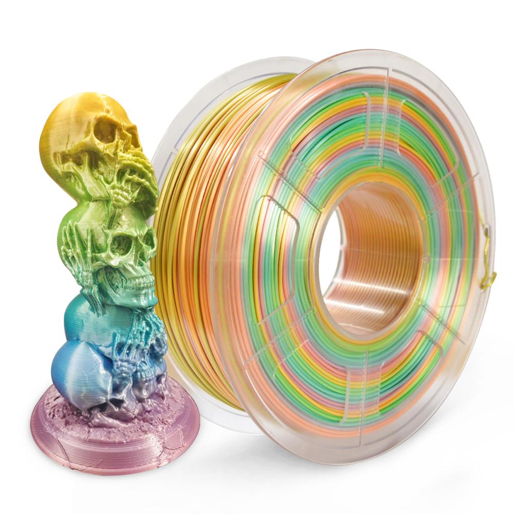 Filamento para impresora 3D PLA SILK Rainbow de 1,75mm, sin enredos, sin burbujas, con tolerancia al vacío +/-0,02mm: Silk Rainbow02