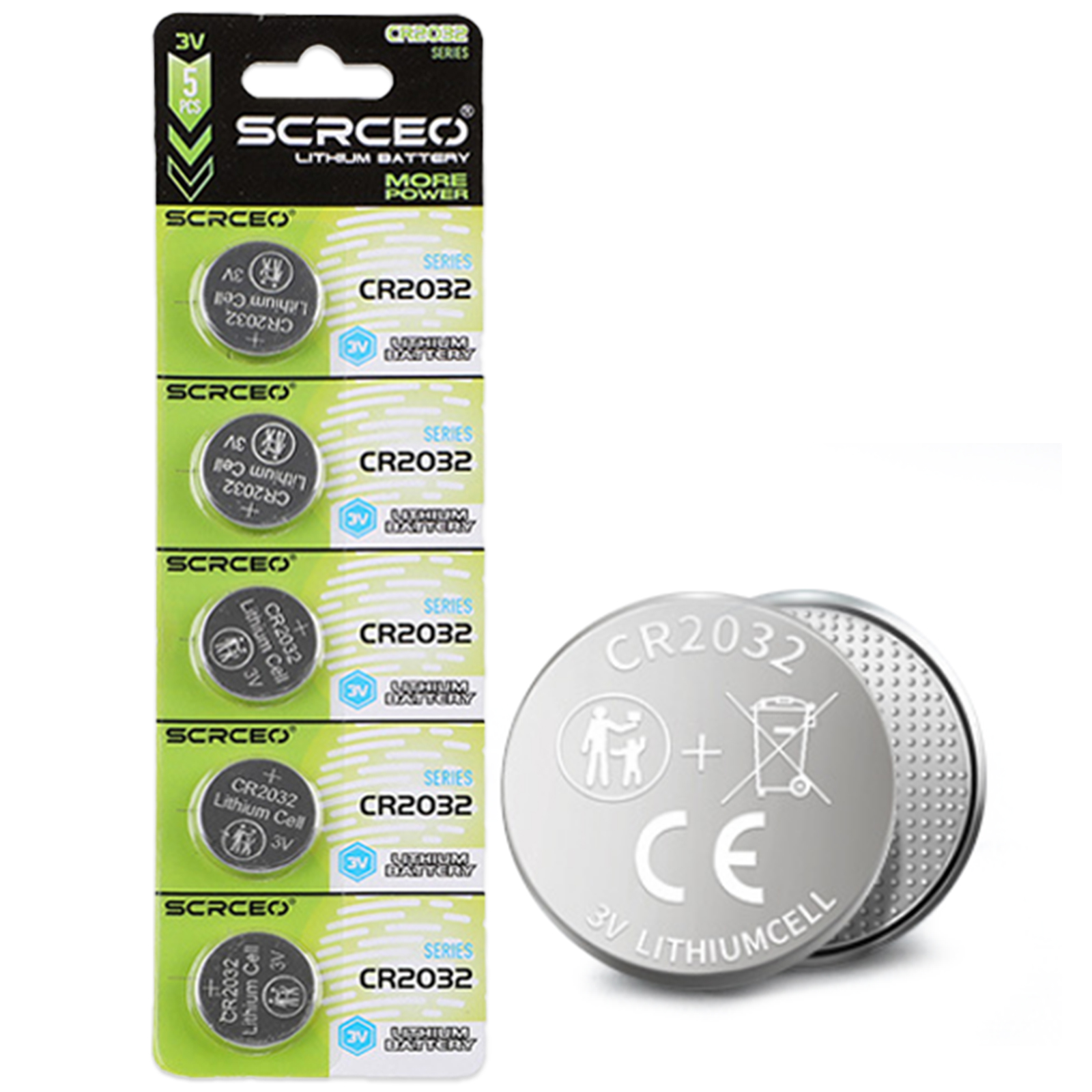 5-100PK CR2032 Batterie a bottone al litio nuovissime e durevoli Sostituisci DL2032 ECR2032 BR2032 Batteria a bottone al litio 3V per orologi giocattoli