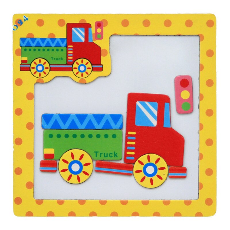 24Styles 3D Magnetic Puzzle Jigsaw Wooden Toys 15*15CM Cartoon Animals Traffic Puzzles Tangram Kids Educational Toy for Children