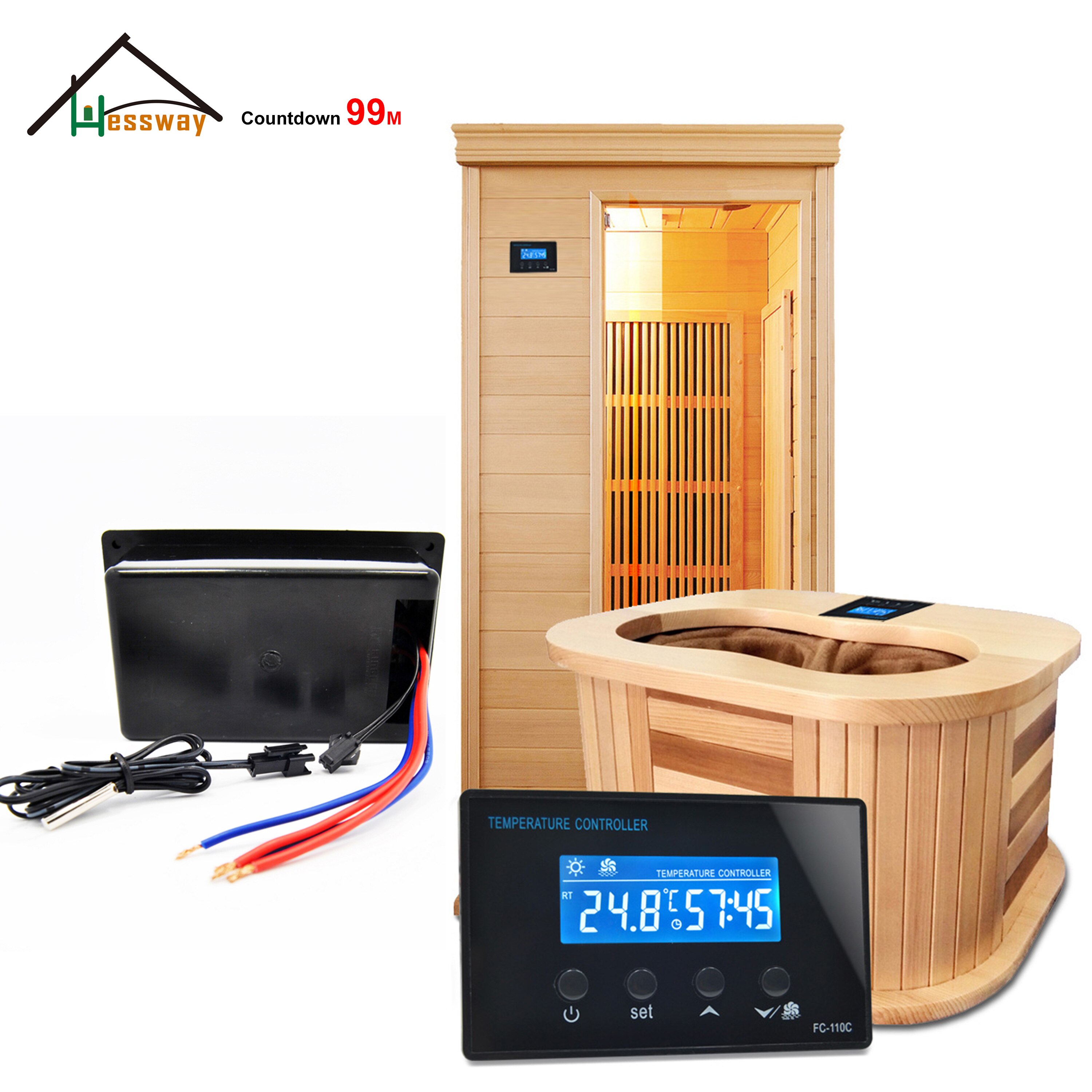 Mini controlador de temperatura para Sauna, dispositivo Digital LCD con Spa para pies
