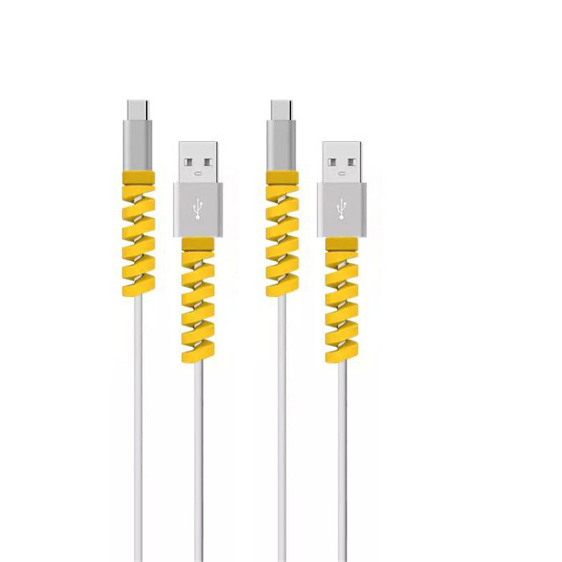 6 stks/set Spiraal Siliconen USB Data Kabel Protector Draad Cover Gegevens Charger Lijn Beschermhoes Dier Kabel Protector ochraniacz na kabel cable bites usb cable protector kabel beschermer