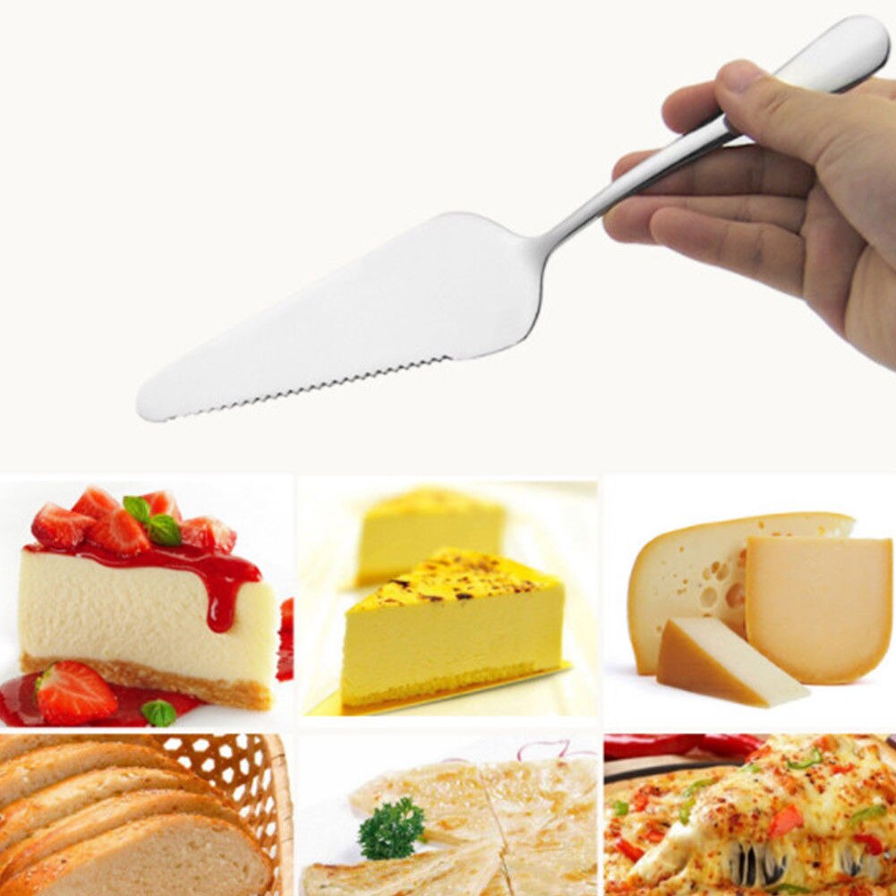 Practical Stainless Steel Jagged Edge Blade Cutter Pizza Cake Shovel Reusable Spatula Baking Tool