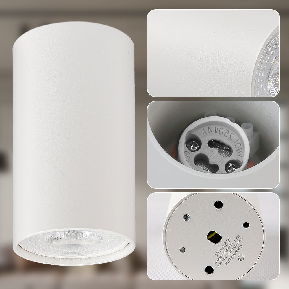 Spot led-lys  gu10 utenpåliggende armatur taklampe interiør soverom stue downlight led butikk hjem led spotlights