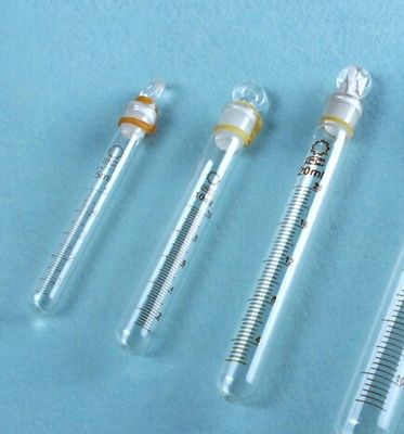 Tubo de ensayo de cristal con rayas de medición, 50ml, parte inferior redonda con tapón de cristal, para laboratorio de química