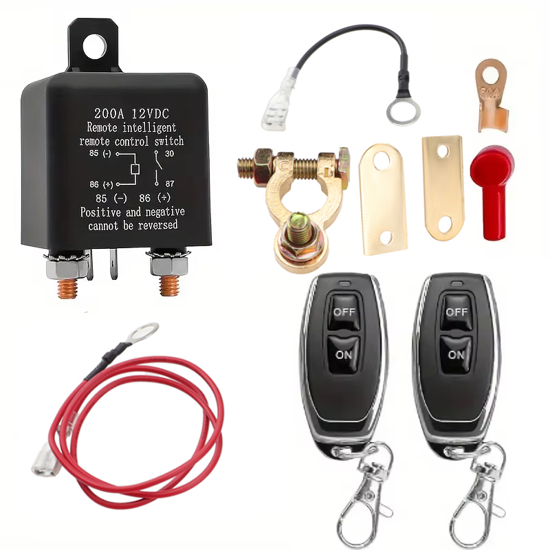 Automotive Relay Remote Car Control Battery Disconnect Anti-Theft with Dual Remote Control Switch Battery Switch Relay 12V