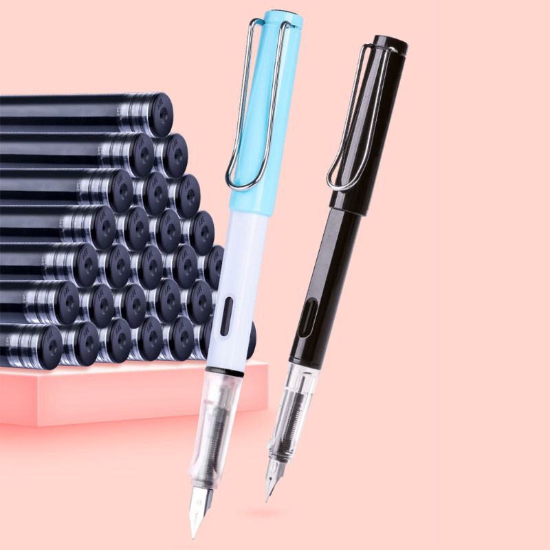50pcs Fountain Pen Ink Cartridges Sac Refill Calligraphy Writing Stationery School Office Supplies 4 Colors