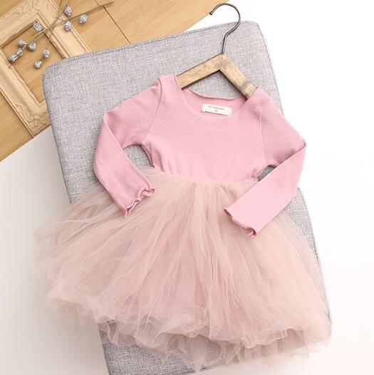 MERI AMMI enfants fille ensemble de vêtements à manches longues FloralTuTu robe de soirée pour les enfants de 1-8 ans, J639: pink no fleece / size80(9-12Month)