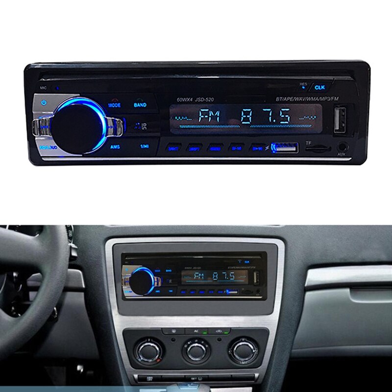 Car Radio Stereo Player Digital Bluetooth Car MP3 Player 60Wx4 FM Radio Stereo Audio Music-USB/SD with in Dash AUX Input