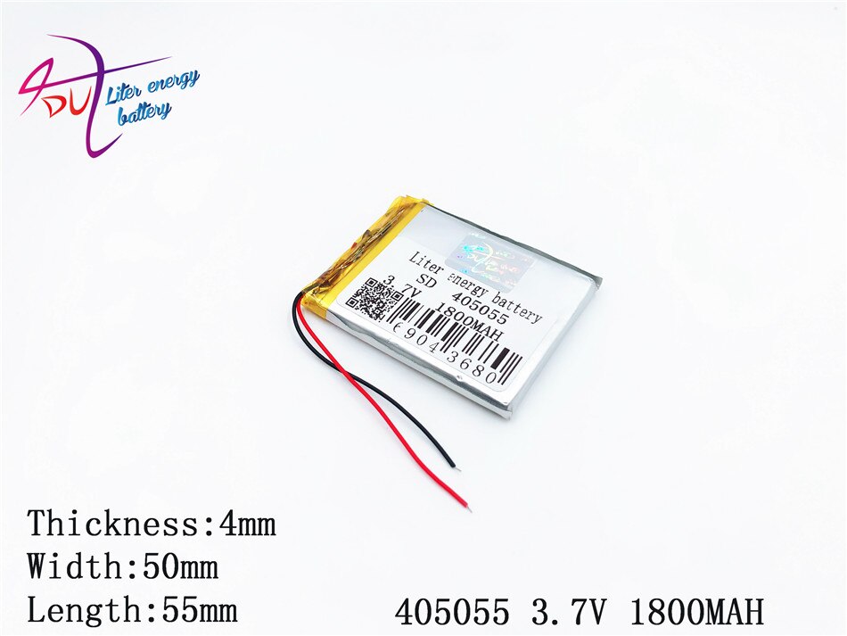 Tablet battery 3.7V 1800mAh 405055 Universal Li-ion for tablet pc 7 inch 8 9 Mp3 MP4 GPS mobile bluetooth