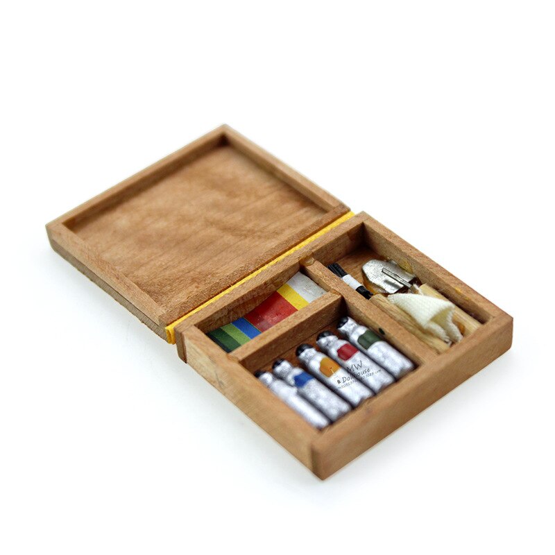 Commercio all'ingrosso 1:12 miniatura casa delle bambole Mini Coloring colorante scatola di accessori della bambola giocattolo per la foresta di famiglia di animali da collezione Regalo